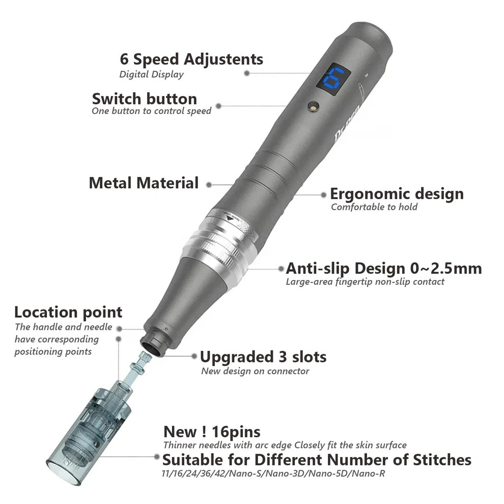 Dr. Pen M8 Cordless Microneedling Pen - Contains 10 Cartridges