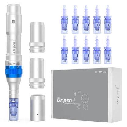 Dr. Pen A6 Professional Microneedling Pen - Includes 10 Replacement Cartridges